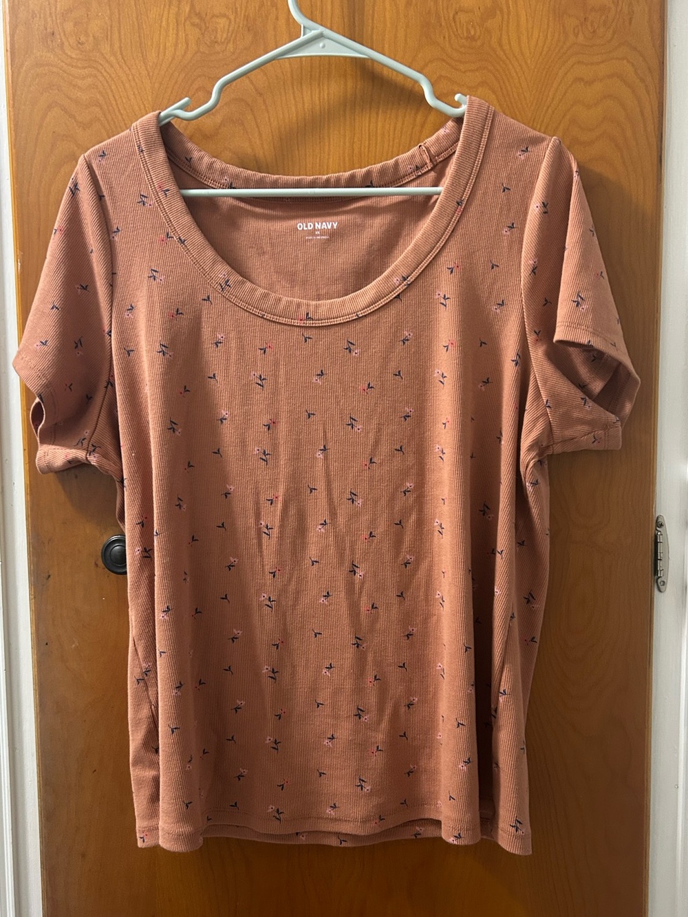 Brown/Beige Floral Print Ribbed top by Old Navy